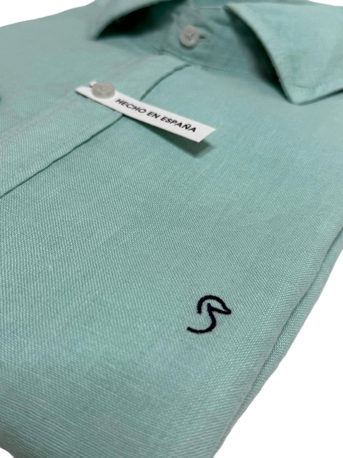 VERNAZZA — Camisa verde agua