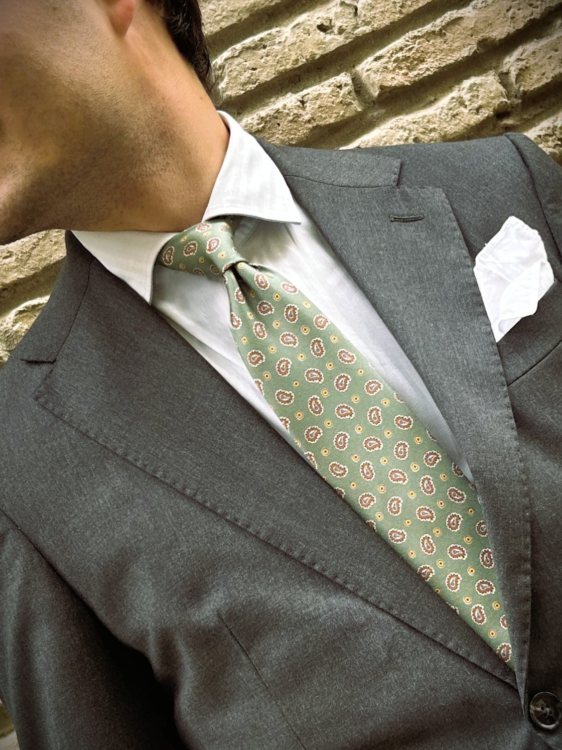 Corbata de seda Lezzeno Verde - Sólo 4 unidades