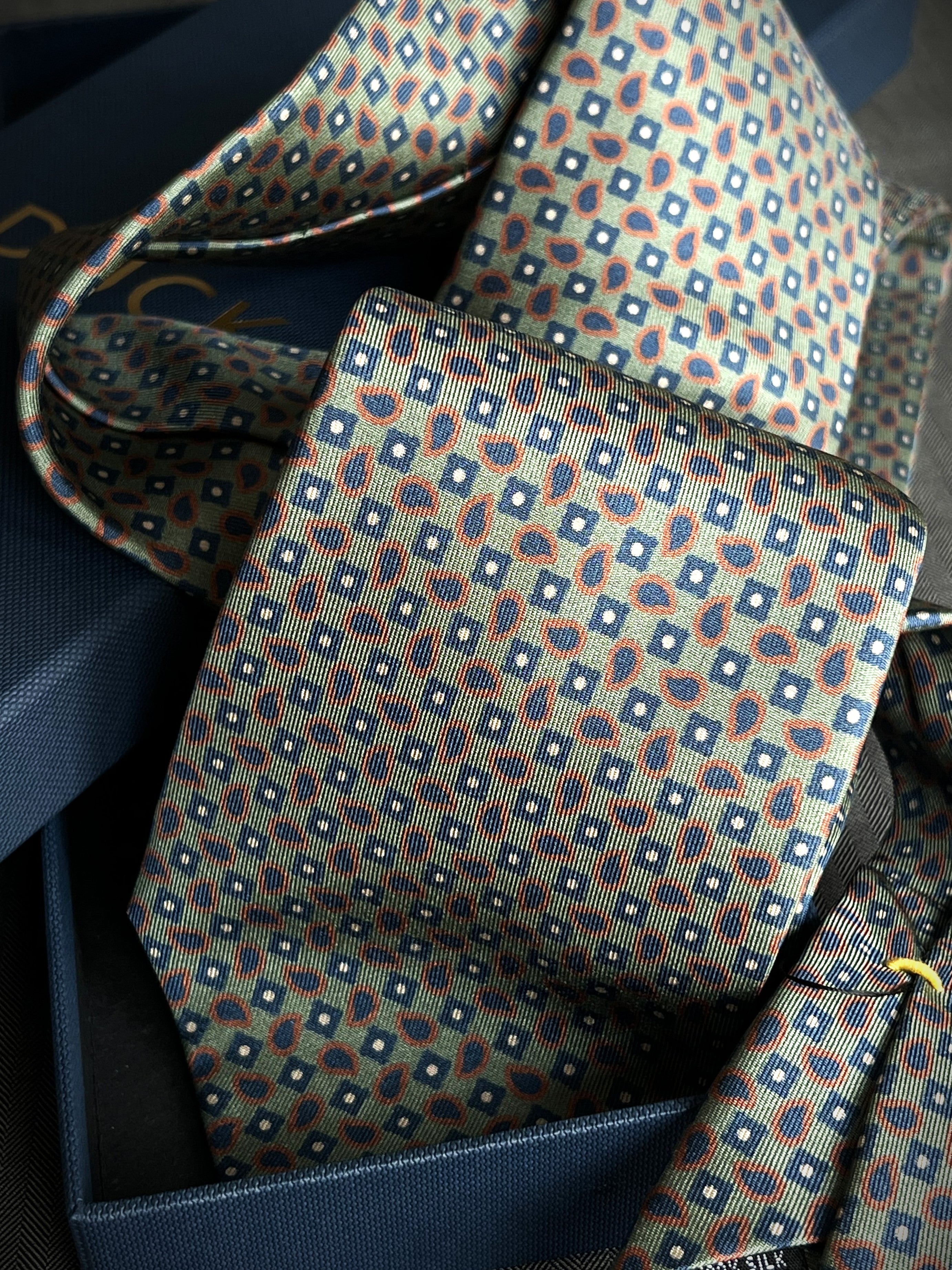 Corbata de seda Argegno Verde