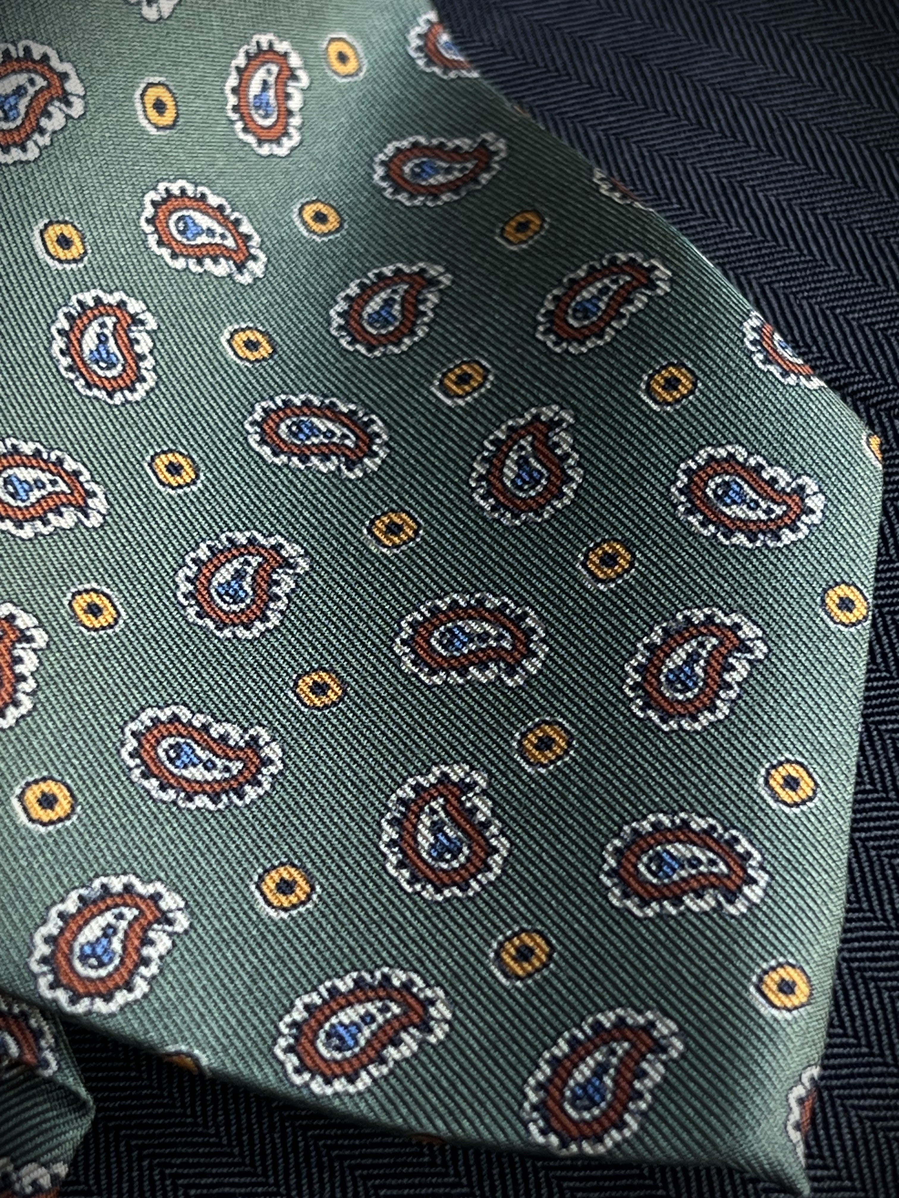 Corbata de seda Lezzeno Verde - Sólo 4 unidades