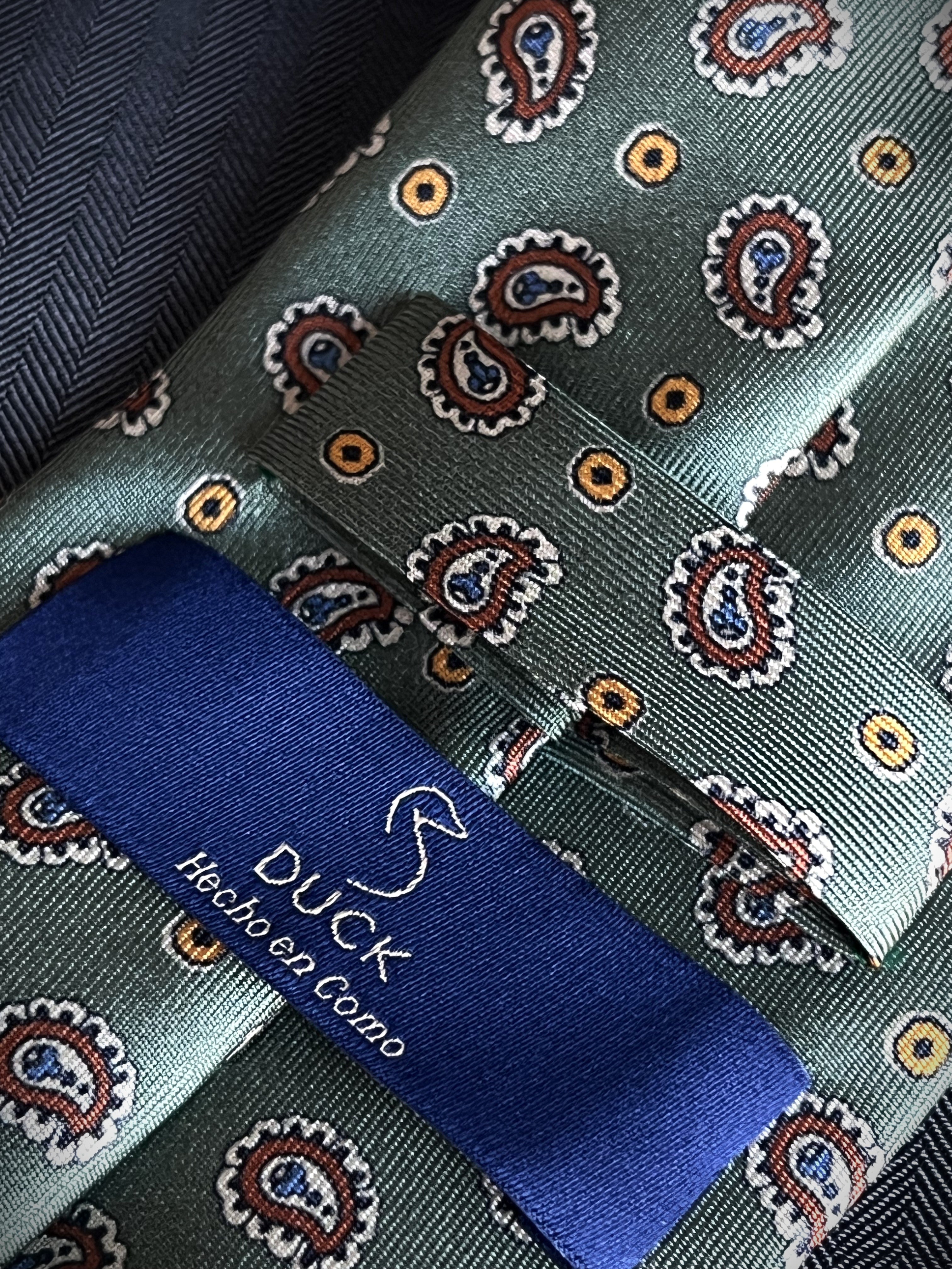 Corbata de seda Lezzeno Verde - Sólo 4 unidades