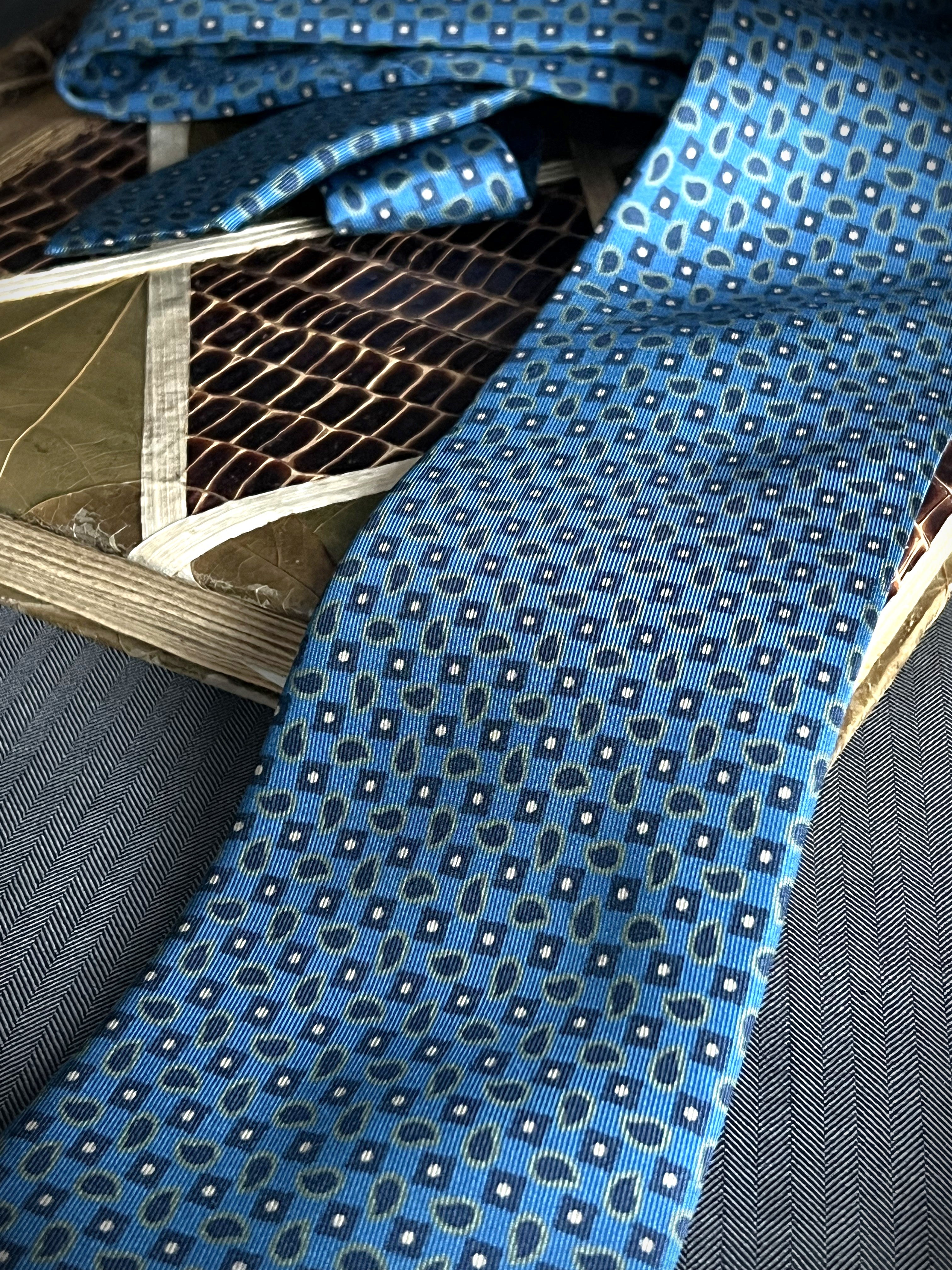 Corbata de seda Argegno Azul - Sólo 4 unidades