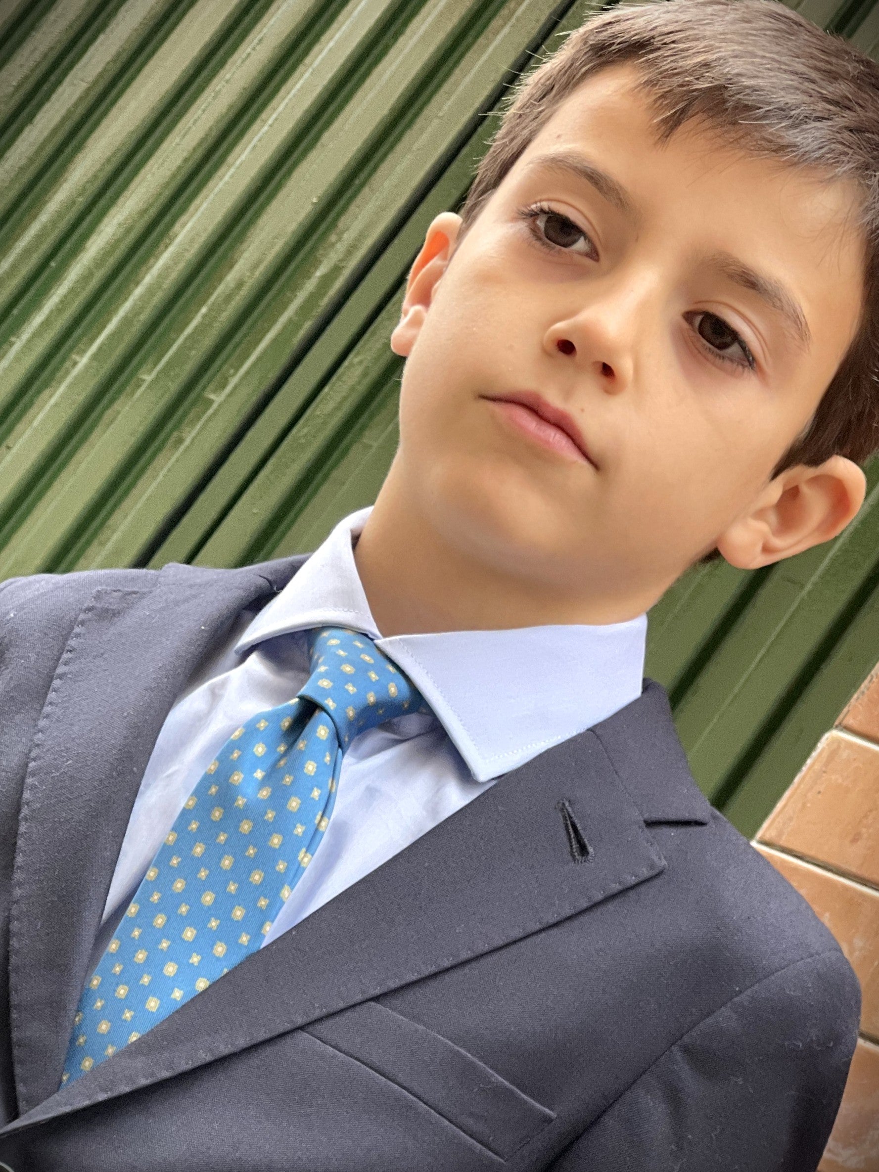 Corbata de seda para niño Sorico azul