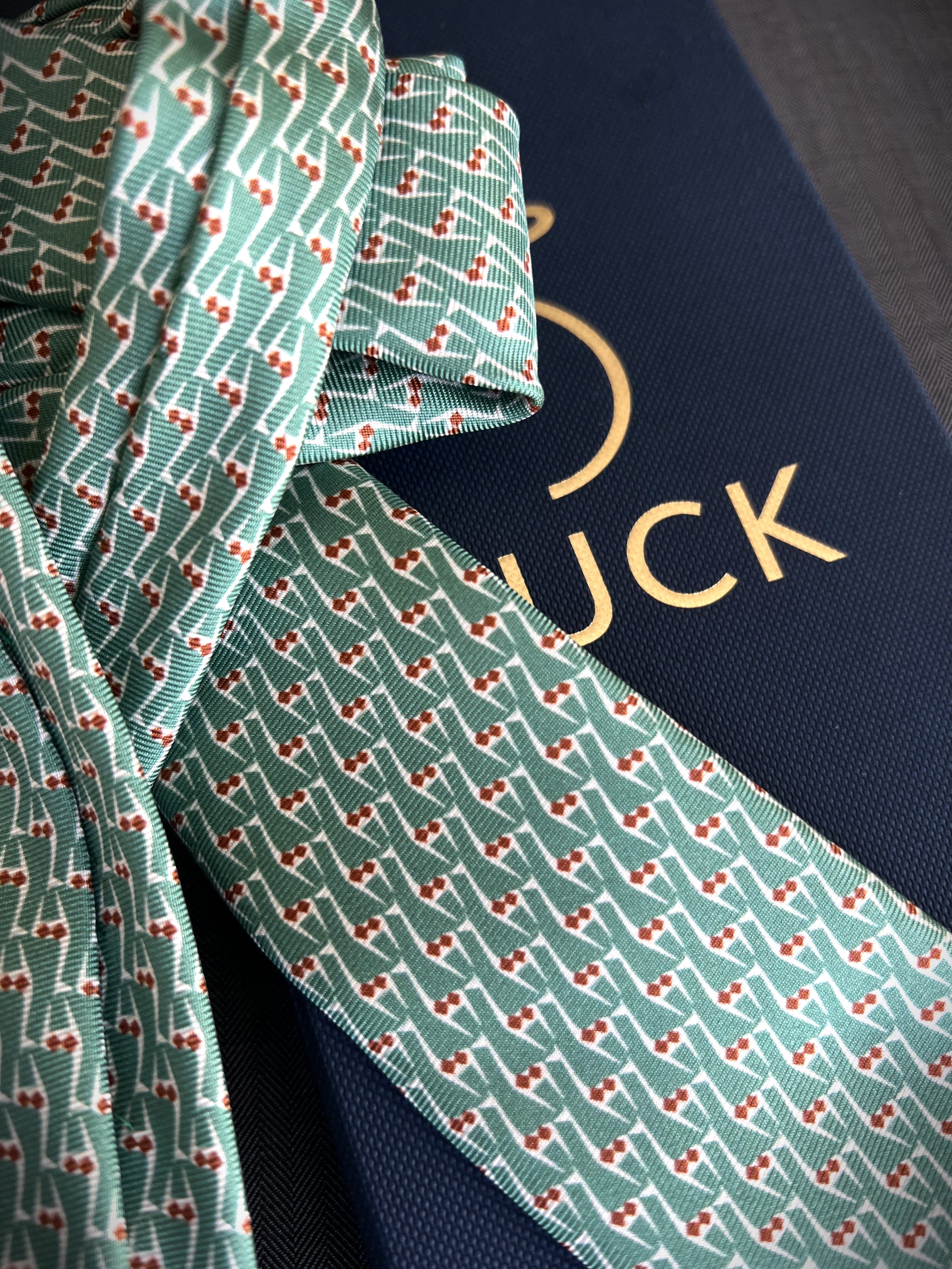 Corbata de seda para niño Giraffa verde