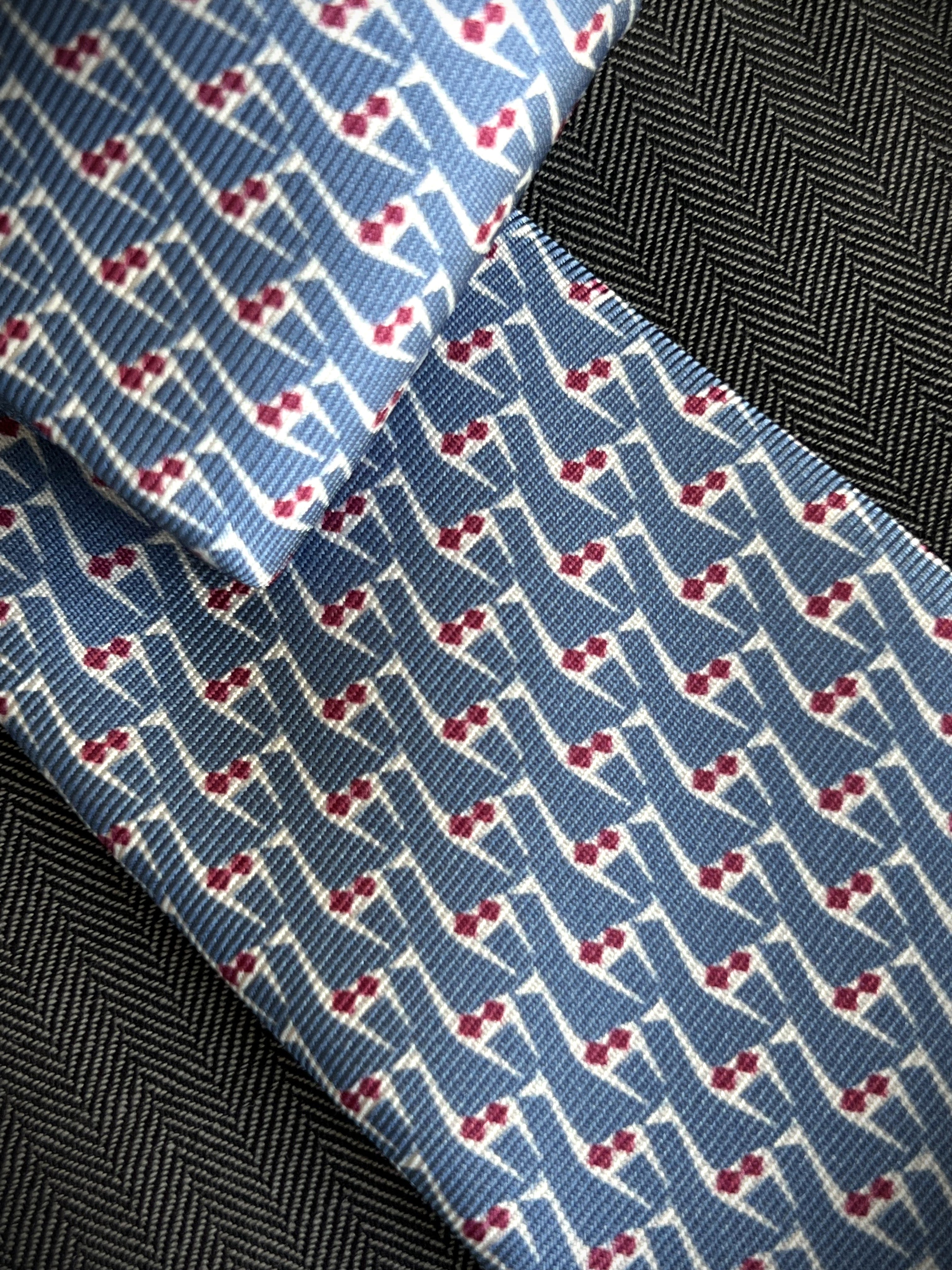 Corbata de seda para niño Giraffa azul