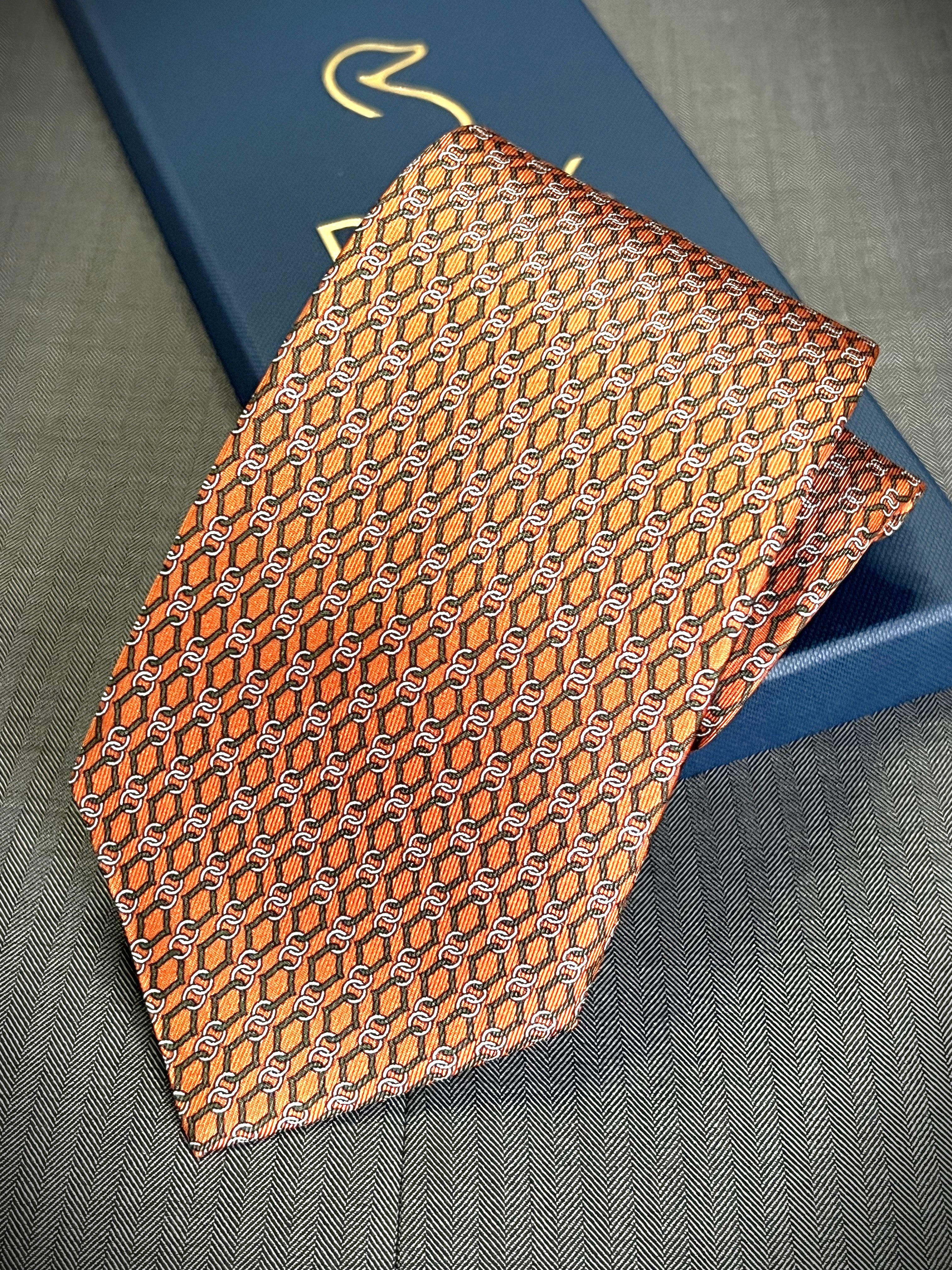 Corbata de seda Varenna naranja- Sólo 4 unidades