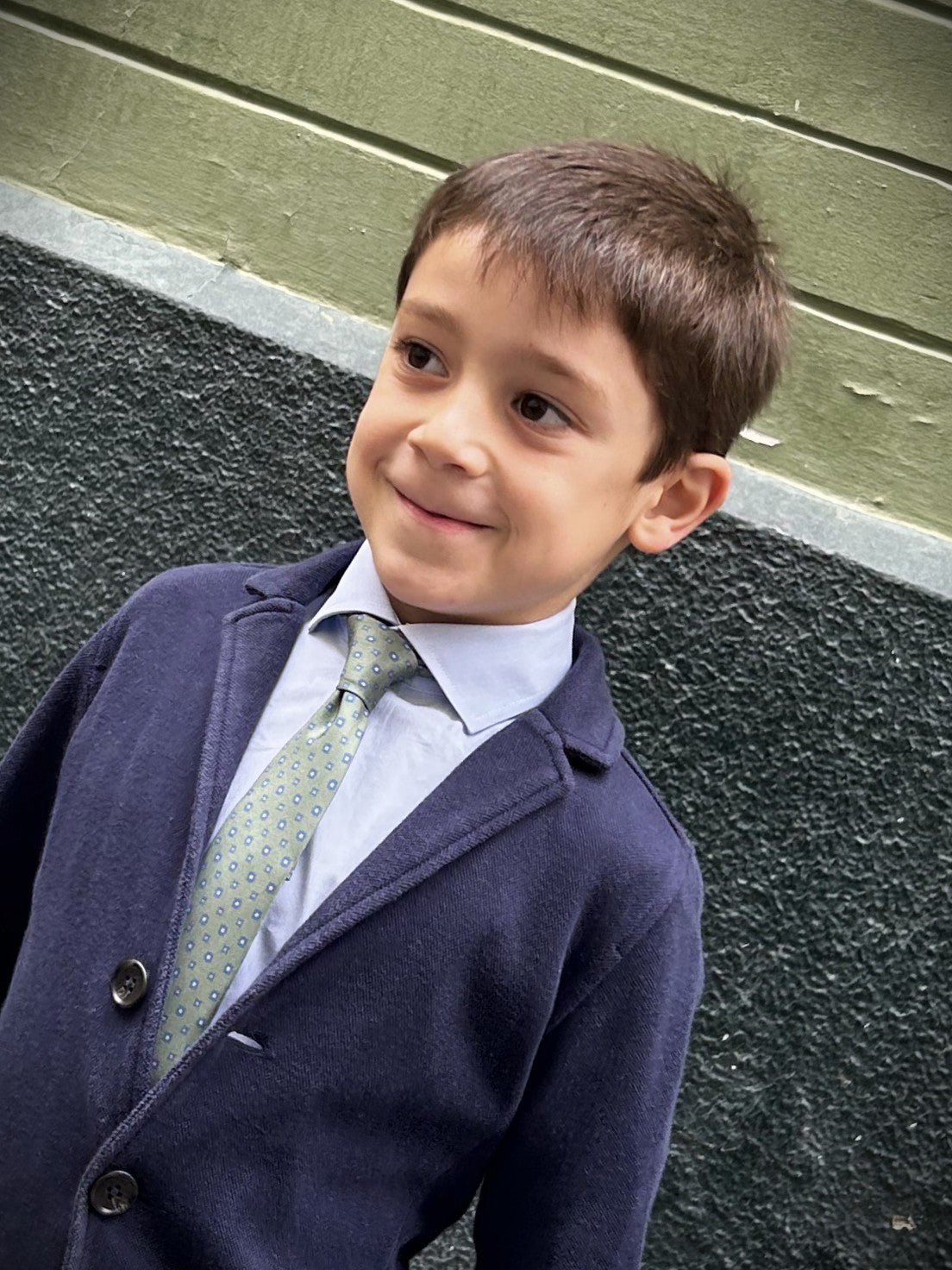 Corbata de seda para niño Sorico verde