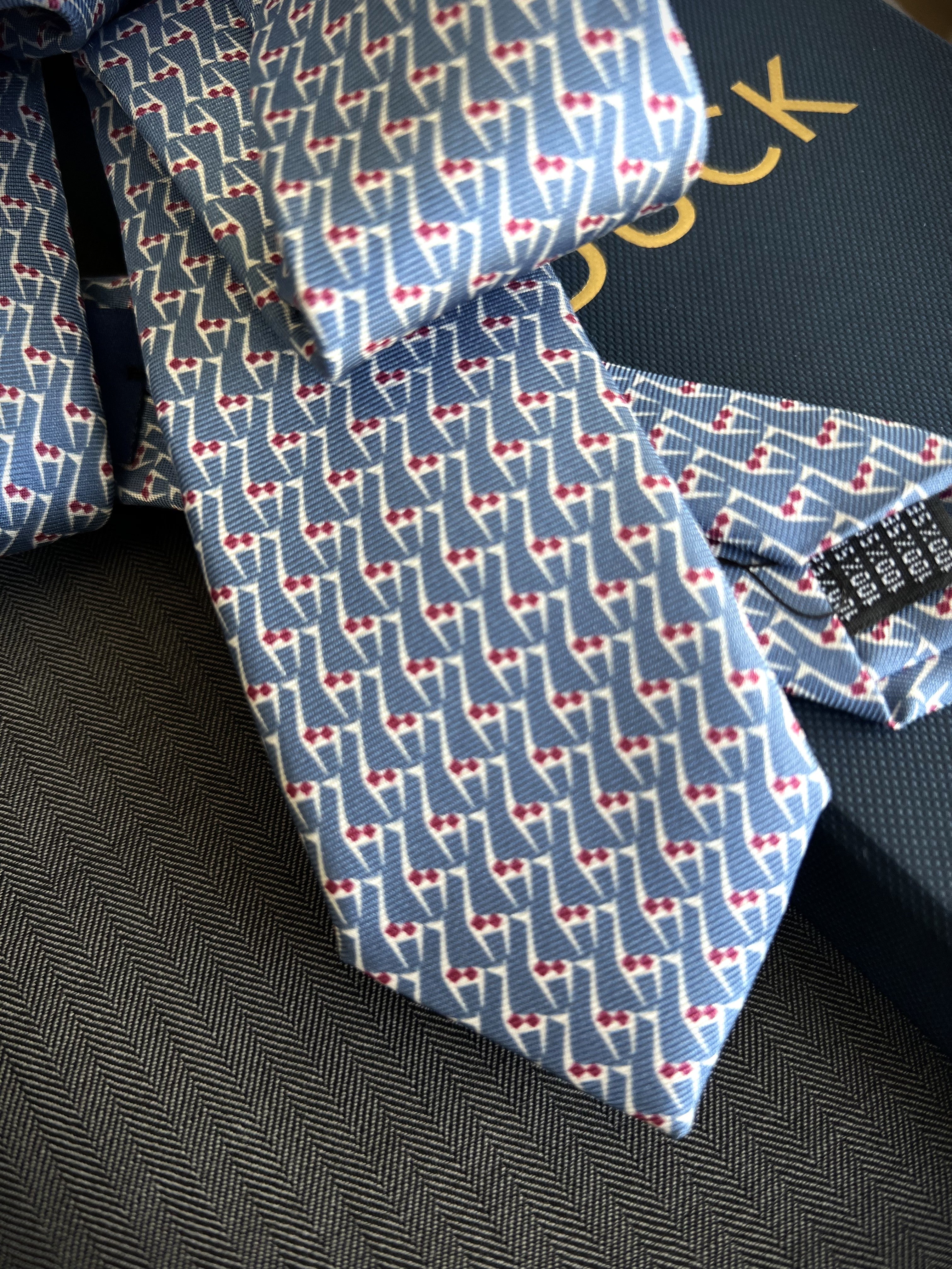 Corbata de seda para niño Giraffa azul